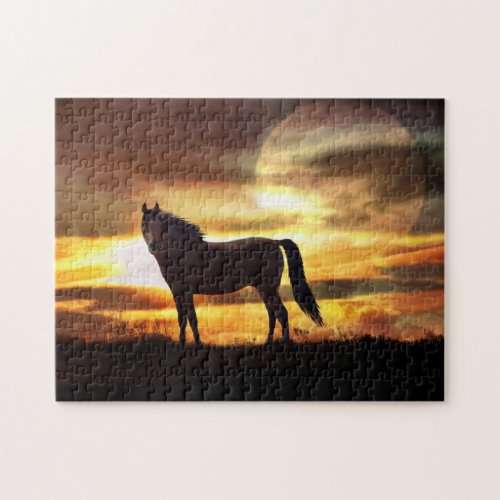 Beautiful Bay Horse and Weather Jigsaw Puzzle