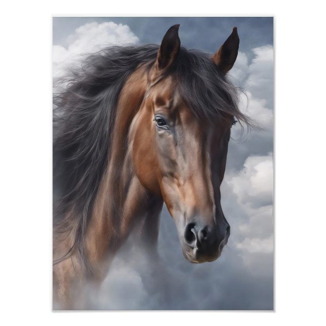 Beautiful Bay Horse Art Photo Print (Front)