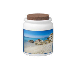 Beautiful beach at the Mediterranean Sea Candy Jar