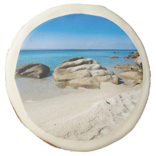 Beautiful beach at the Mediterranean Sea Sugar Cookie