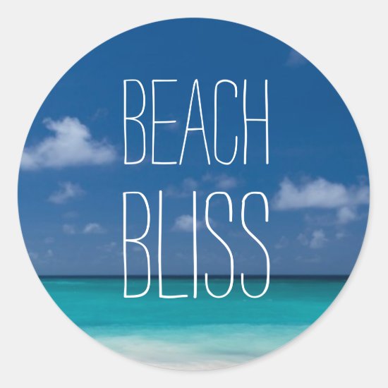 Beautiful Beach Bliss Classic Round Sticker