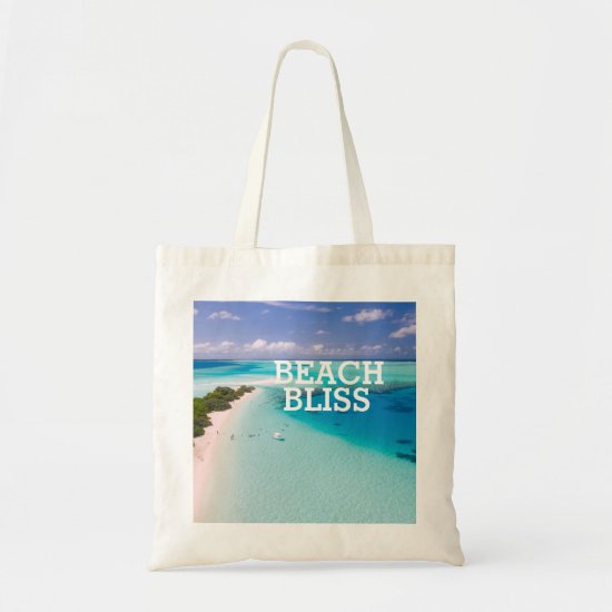 Beautiful Beach Bliss Reusable Tote Bag