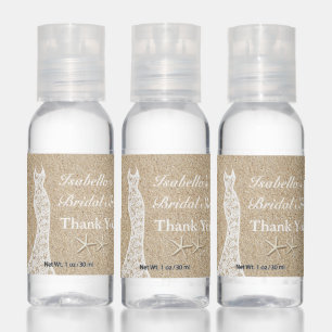 Beautiful Beach Bridal Shower White Hand Sanitizer