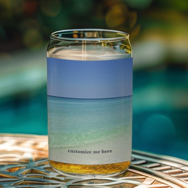 Beautiful Beach Business Customizable Ocean Can Glass (Creator Uploaded)