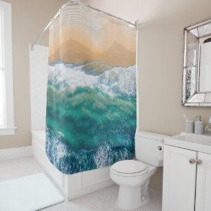 Beautiful beach crystal blue sea Shower Curtain