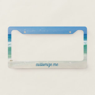 Beautiful Beach Custom Blue Ocean Photography License Plate Frame
