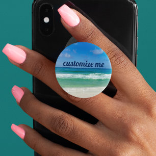 Beautiful Beach Custom Seaside Ocean Photography PopSocket