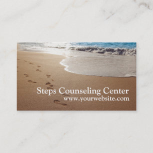 Beautiful Beach Foot Prints Counseling Center Business Card