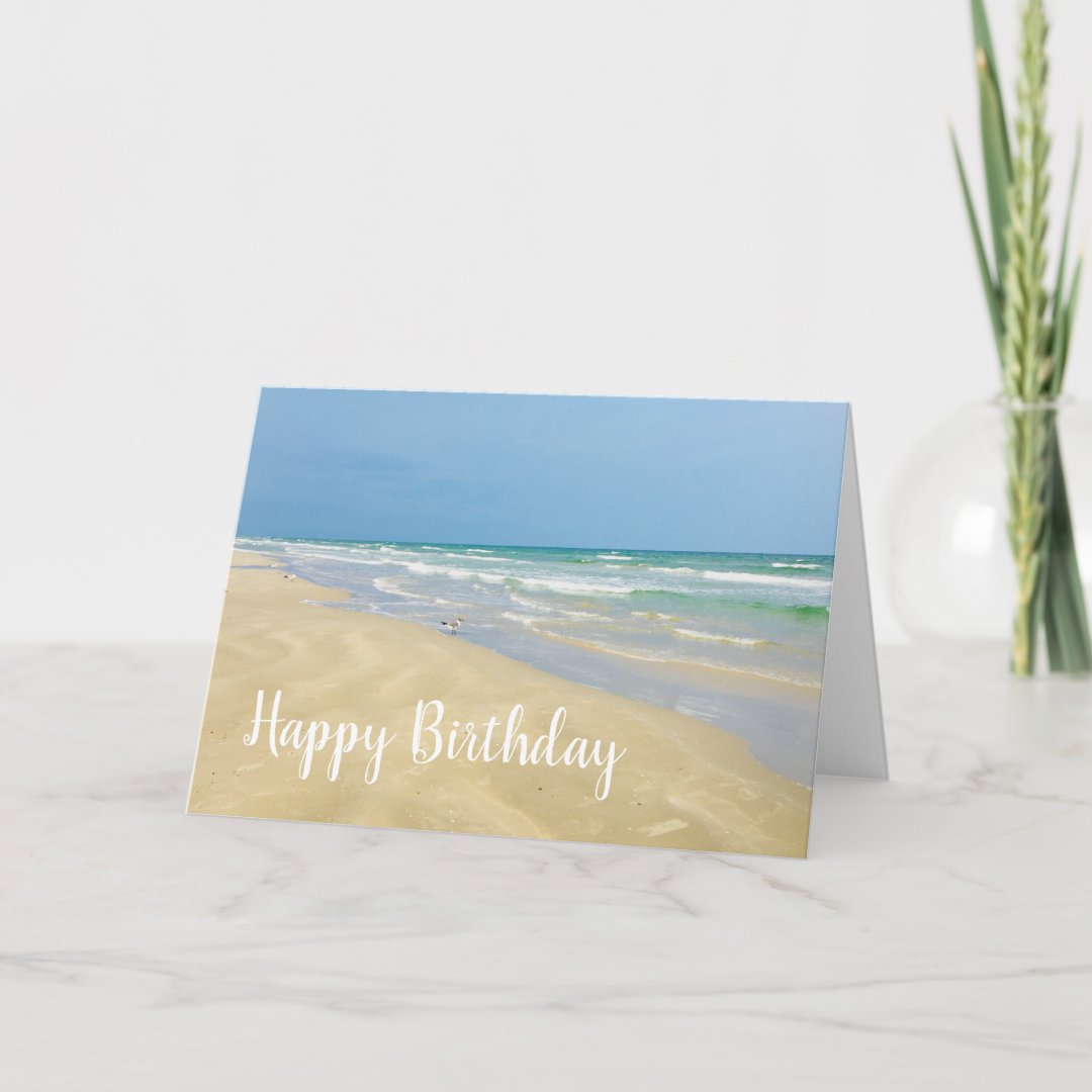 Beautiful Beach Happy Birthday Card | Zazzle