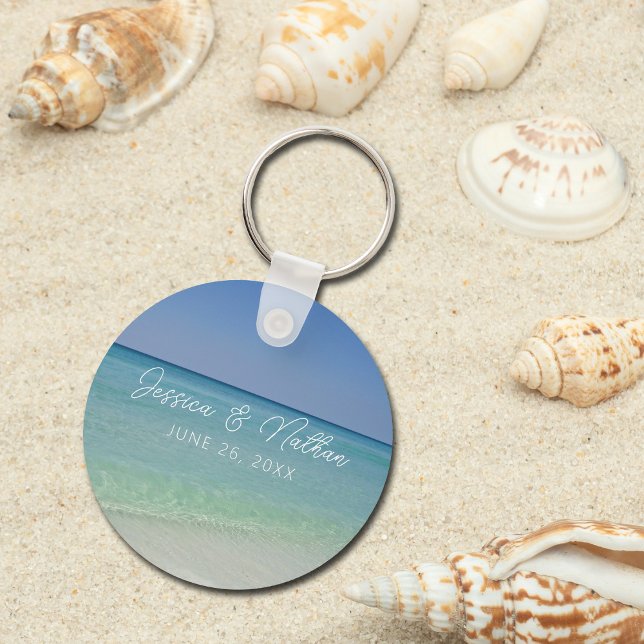  Beautiful Beach Horizon Custom Wedding Favor Keychain (Creator Uploaded)