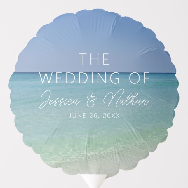  Beautiful Beach Horizon Personalized Wedding Balloon (Front)