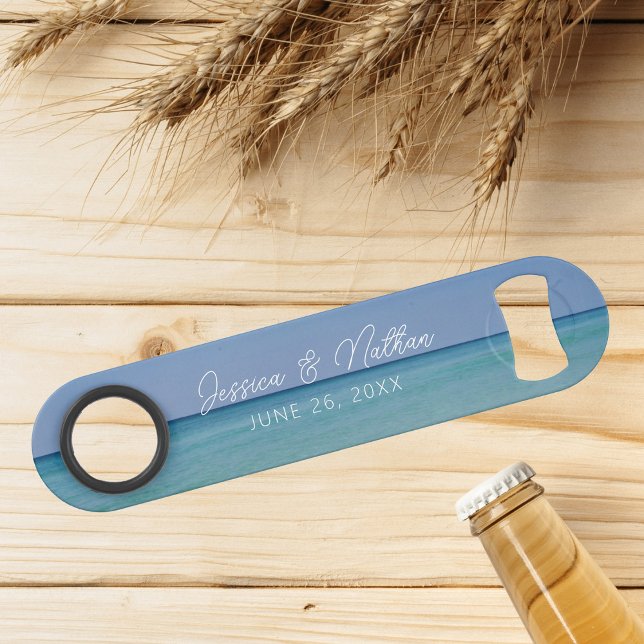  Beautiful Beach Horizon Personalized Wedding Bar Key (Creator Uploaded)