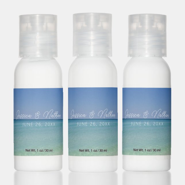  Beautiful Beach Horizon Personalized Wedding Hand Lotion (Set)