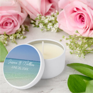 Beautiful Beach Horizon Personalized Wedding Mini Candle Favors