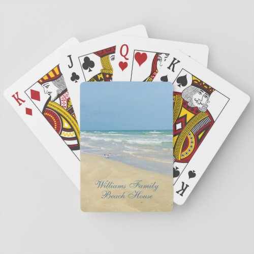 Beautiful Beach House Custom Coastal Photo Seaside Poker Cards