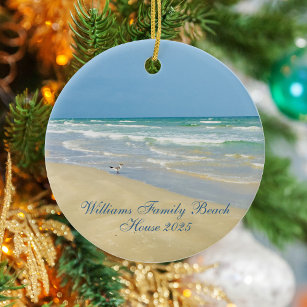  Personalized Beach Engagement Ornament 2023