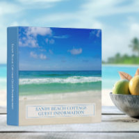 Beautiful Beach House Custom Guest Information 3 Ring Binder