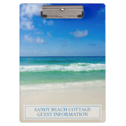Beautiful Beach House Custom Guest Information Clipboard