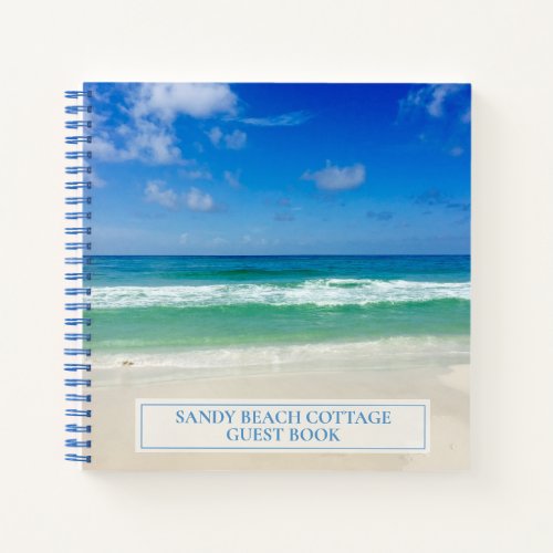 Beautiful Beach House Personalized Guest Notebook
