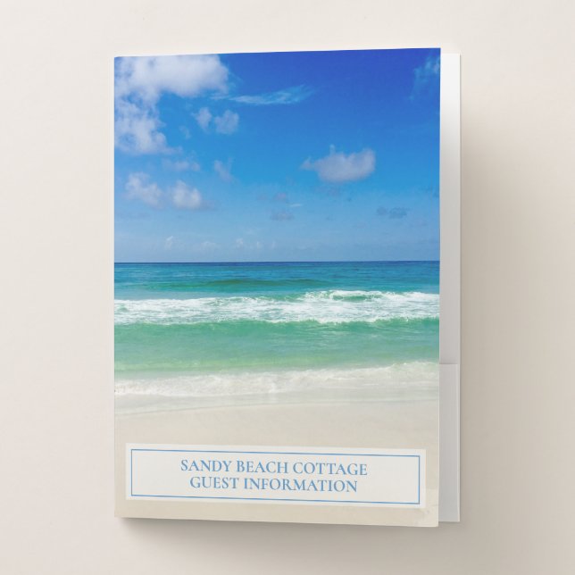Beautiful Beach House Personalized Guest Pocket Folder (Front)
