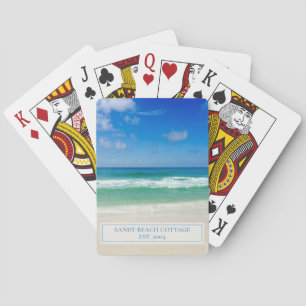 Beautiful Beach House Personalized Guest Poker Cards