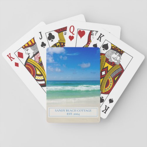 Beautiful Beach House Personalized Guest Poker Cards