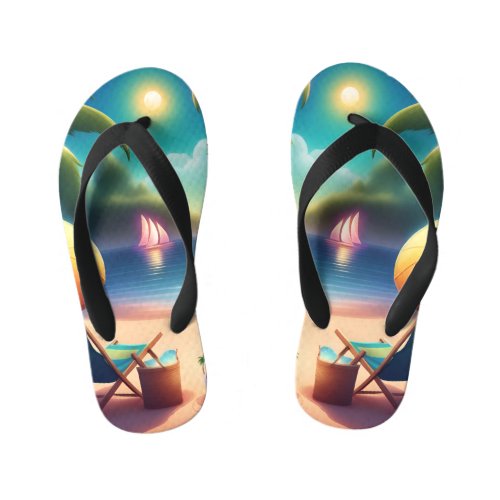 beautiful beach kids flip flops