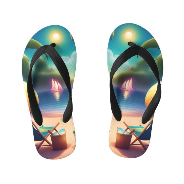 beautiful beach kid's flip flops (Footbed)