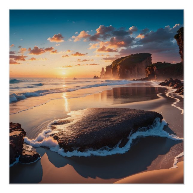 Beautiful Beach Landscape Poster (Front)