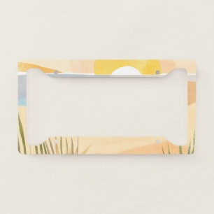 beautiful beach license plate frame