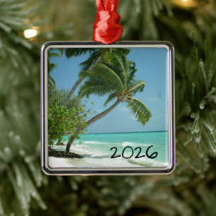 Beautiful Beach, Maldives Metal Ornament