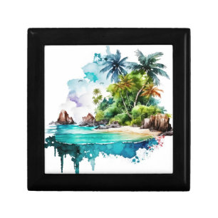 Beautiful Beach Ocean Waves Sand Sea Shells Gift Box
