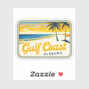 Beautiful beach of Gulf Coast-Alabama Sticker