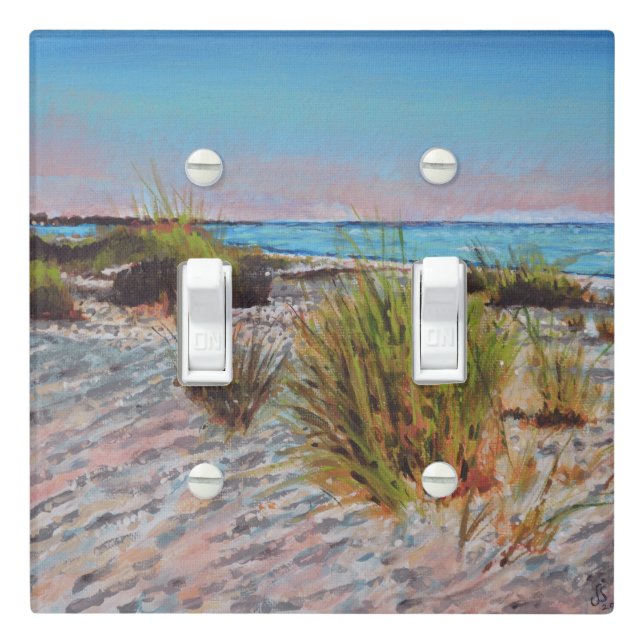Beautiful Beach Painted Art Light Switch Cover (In Situ)