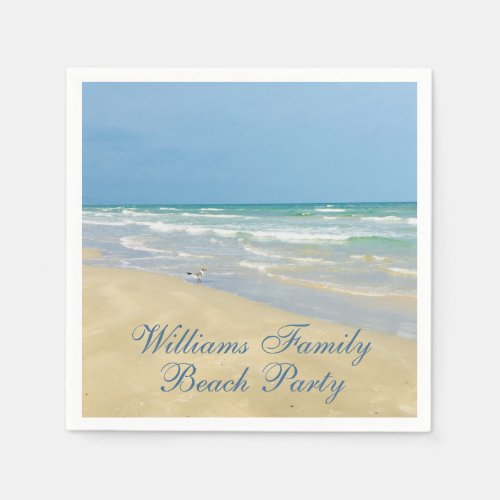 Beautiful Beach Party Custom Ocean Photography Napkins