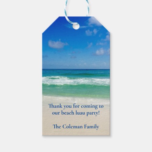 Beautiful Beach Party Ocean Wave Photography Gift Tags