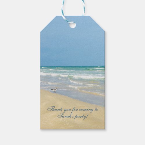 Beautiful Beach Photo Custom Ocean Birthday Party Gift Tags