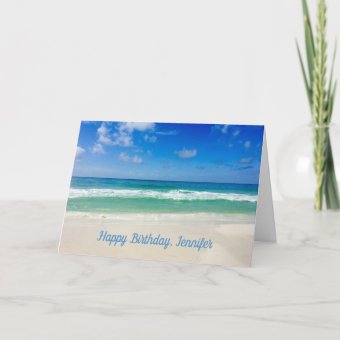 Beautiful Beach Photo Custom Ocean Happy Birthday Card | Zazzle