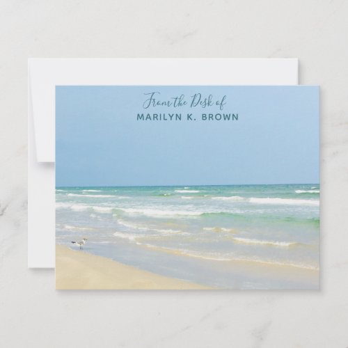 Beautiful Beach Photo Custom Seashore Stationery Note Card