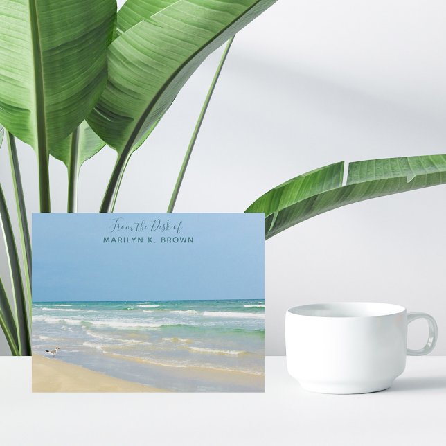 Beautiful Beach Photo Custom Seashore Stationery Note Card (Creator Uploaded)
