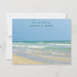 Beautiful Beach Photo Custom Seashore Stationery Note Card