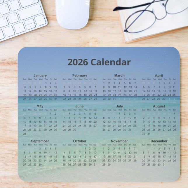 Beautiful Beach Photography 2026 Calendar Mouse Pad (Creator Uploaded)