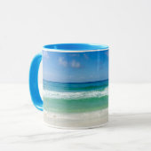 Beautiful Beach Photography Blue Ocean Custom Mug (Front Left)