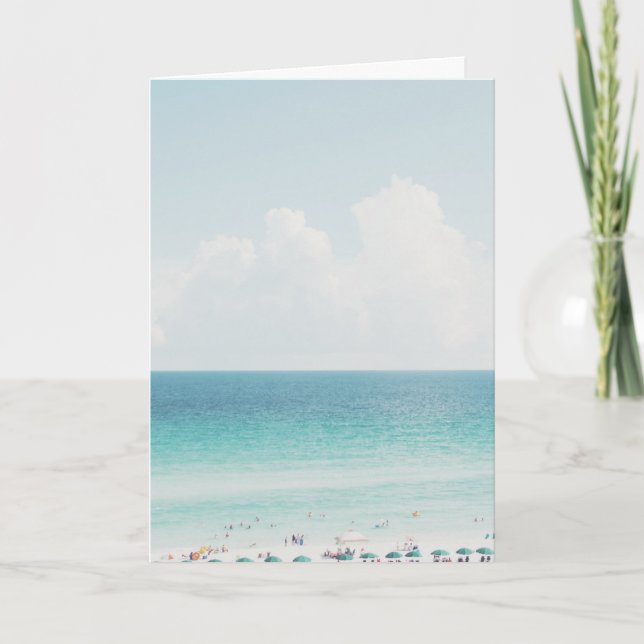 Beautiful Beach Photography Cool Blue Ocean Skies Card (Front)
