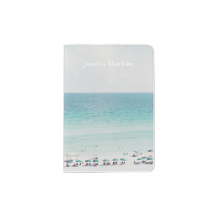 Beautiful Beach Photography Cool Blue Ocean Skies Passport Holder