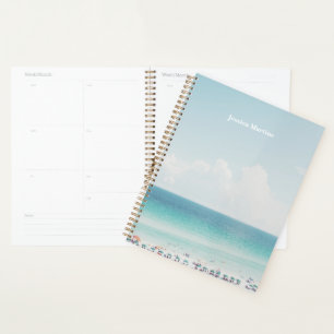 Beautiful Beach Photography Cool Blue Ocean Skies Planner