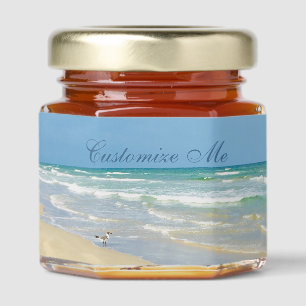 Beautiful Beach Photography Custom Coastal Party Honey Jar Favors