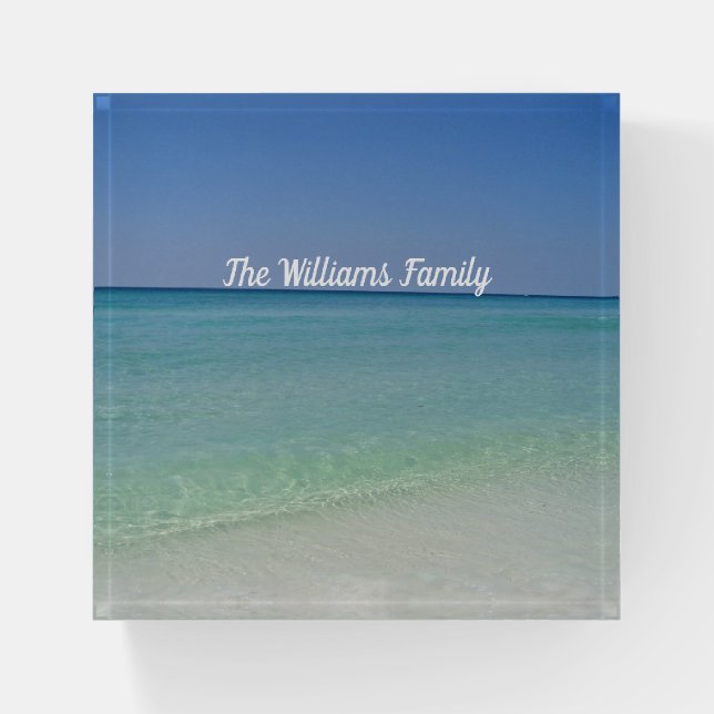 Beautiful Beach Photography Custom Seaside Elegant Paperweight (Front)