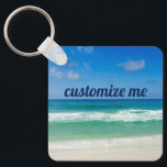 Beautiful Beach Photography Custom Seaside Keychain<br><div class="desc">A beautiful beach photograph taken in the ideal vacation destination of Destin,  Florida. The gorgeous green waters of Sandestin wash up to the sandy seashore underneath serene blue skies to make the perfect scenic vacation gift. Personalize with your name or business.</div>