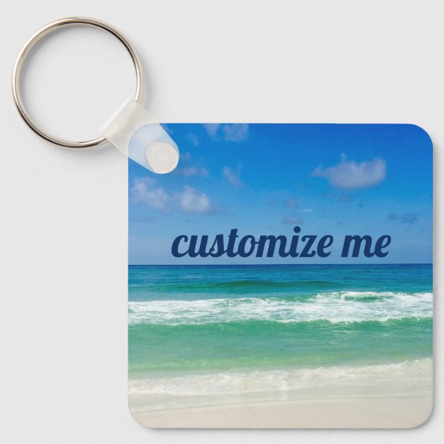 Beautiful Beach Photography Custom Seaside Keychain (Front)